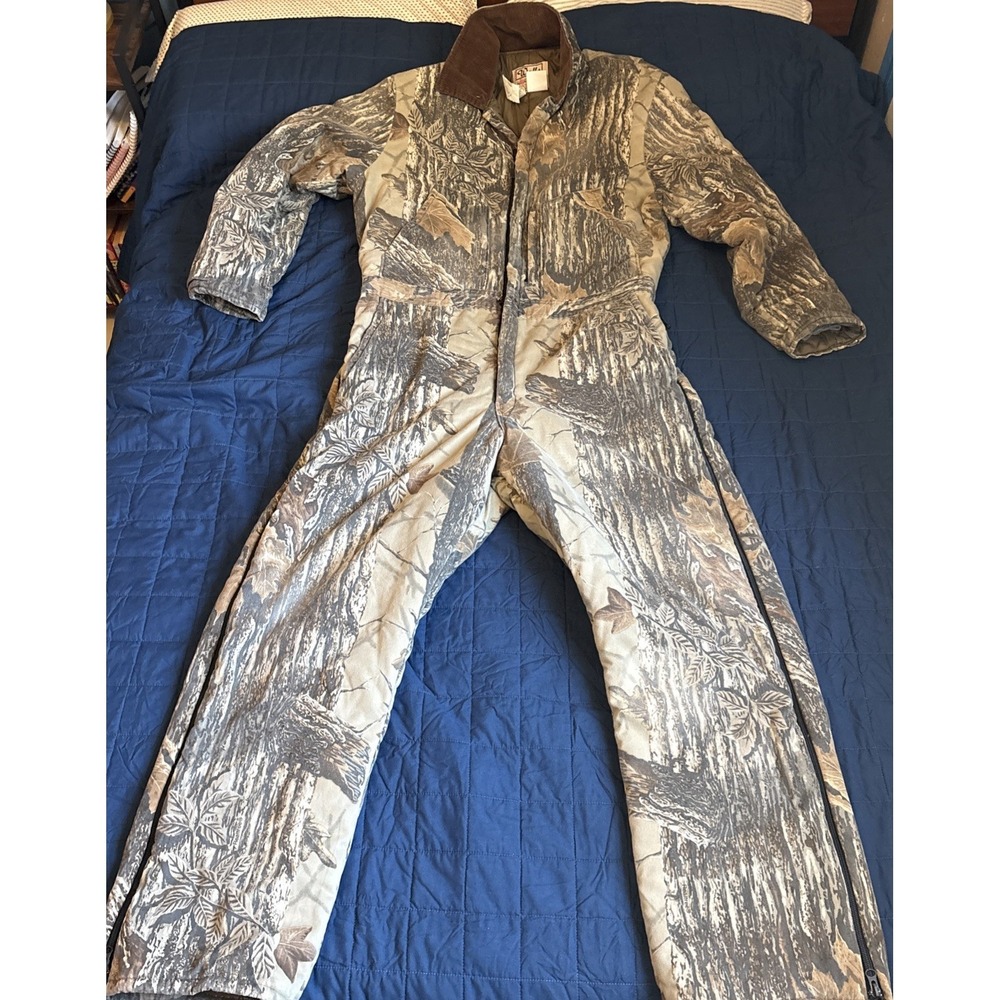 Vintage Walls Camo Insulated Body Suit Sz Large Tall USA Hunting Work Coveralls